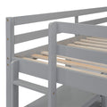 Full Size Wooden Loft Bed With Shelves, Desk And Writing Board Gray Full Gray Solid Wood Mdf