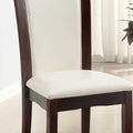 Style Comfort Contemporary 2Pcs Side Chairs Dark Cherry And Whitecushion Seat Kitchen Dining Room Furniture White Brown Dining Room Contemporary,Modern Dining Chairs Solid Back Solid Wood