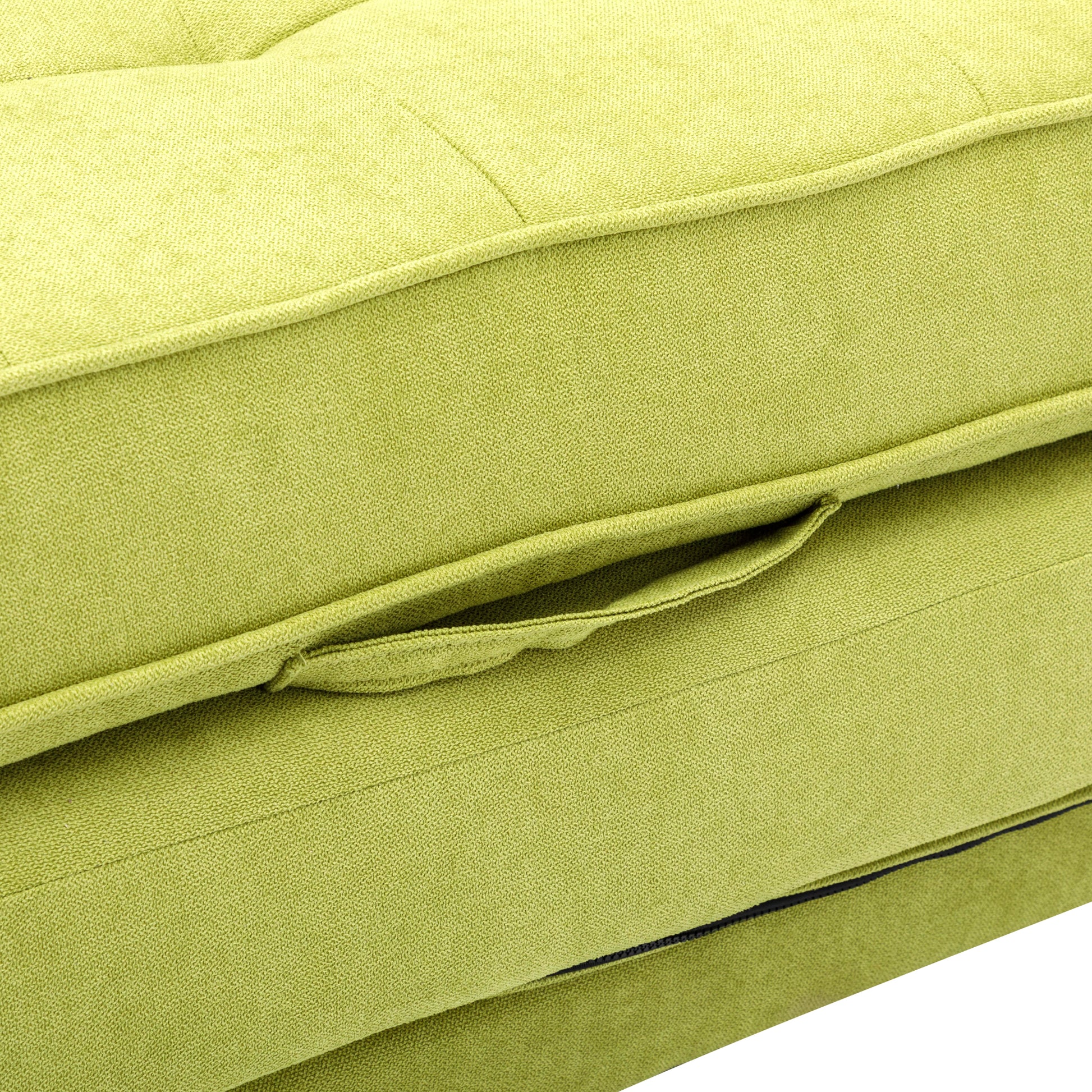 59.4" Loveseat Sofa With Pull Out Bed Modern Upholstered Couch With Side Pocket For Living Room Office, Green Green Chenille