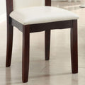 Style Comfort Contemporary 2Pcs Side Chairs Dark Cherry And Whitecushion Seat Kitchen Dining Room Furniture White Brown Dining Room Contemporary,Modern Dining Chairs Solid Back Solid Wood