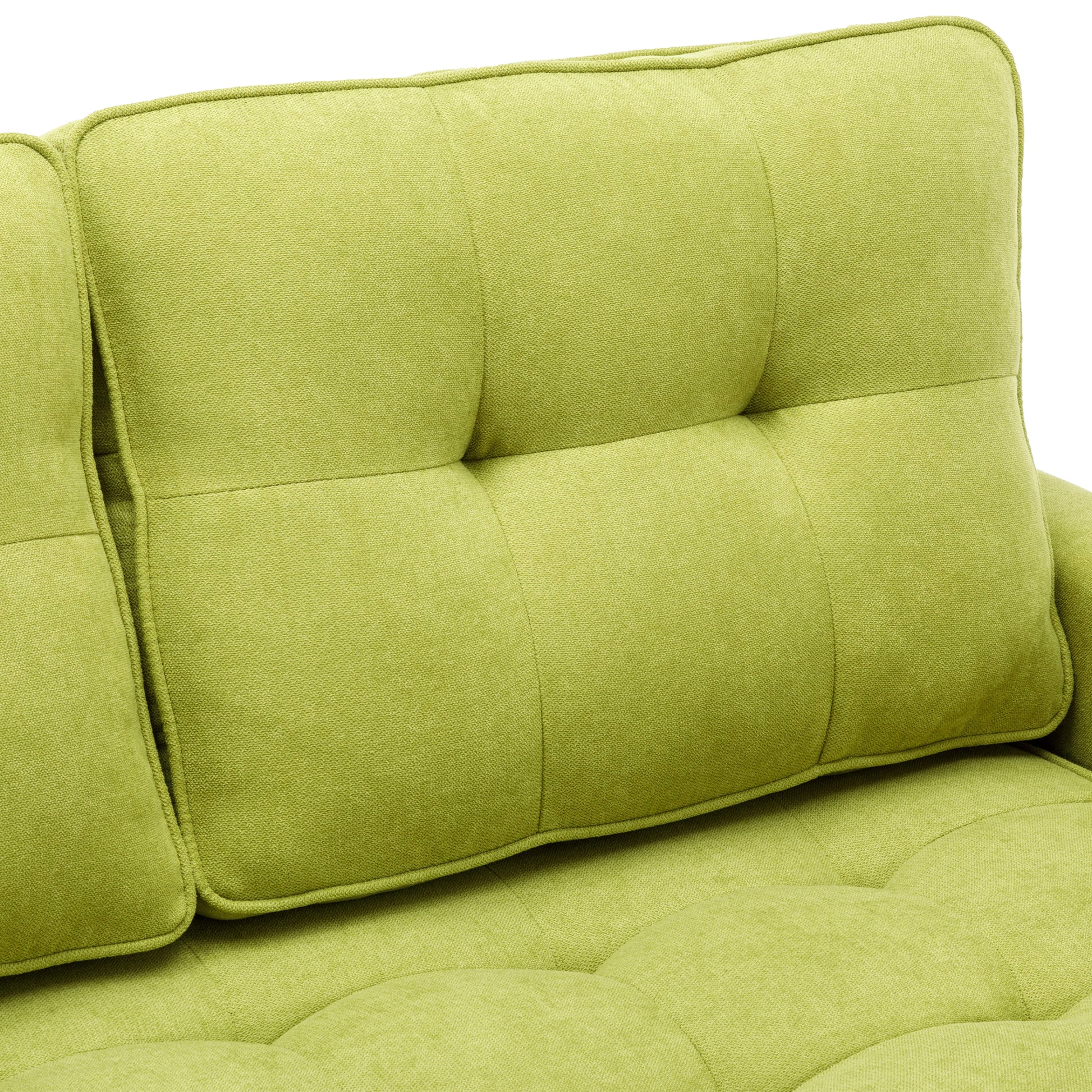 59.4" Loveseat Sofa With Pull Out Bed Modern Upholstered Couch With Side Pocket For Living Room Office, Green Green Chenille