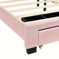Queen Size Storage Bed Linen Upholstered Platform Bed With Two Drawers Pink Queen Pink Upholstered