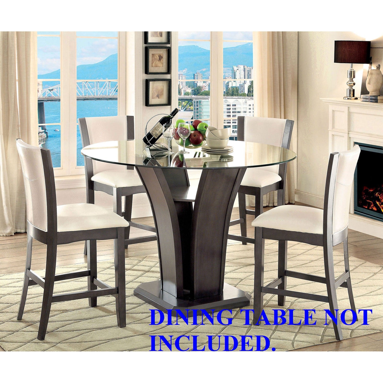 Style Comfort Contemporary 2Pcs Counter Height Chairs Gray And Whitecushion Seat Kitchen Dining Room Furniture White Gray Gray Dining Room Contemporary,Modern Dining Chairs Solid Back Solid Wood