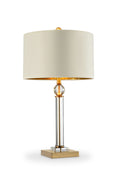 29.5 Inch Perspicio Solid Crystal Gold Column Table Lamp Multicolor Metal