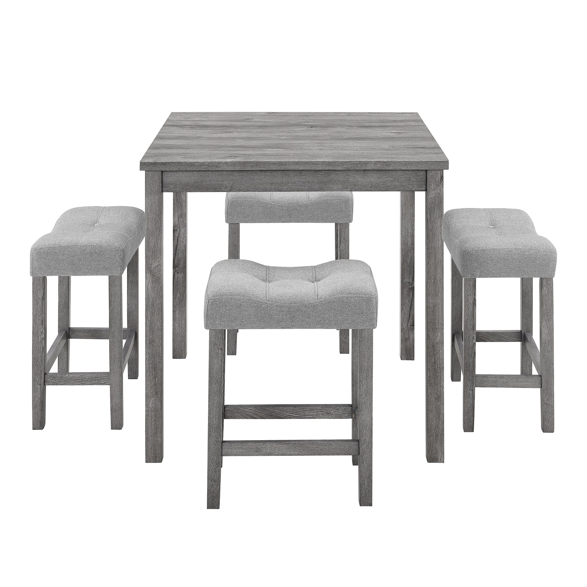 Dining Table, Bar Table And Chairs Set, 5 Piece Dining Table Set, Industrial Breakfast Table Set, For Living Room, Dining Room, Game Room,Old Sku W1781110635 Gray Solid Wood Mdf