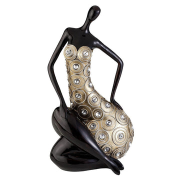 12.25" Tall Polyresin Decorative Sitting Woman Statue" Twilight" Multicolor Polyresin