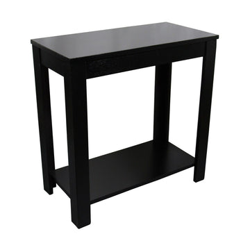 24" Tall Wooden End Table With Black Finish Black Wood