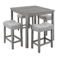 Dining Table, Bar Table And Chairs Set, 5 Piece Dining Table Set, Industrial Breakfast Table Set, For Living Room, Dining Room, Game Room,Old Sku W1781110635 Gray Solid Wood Mdf