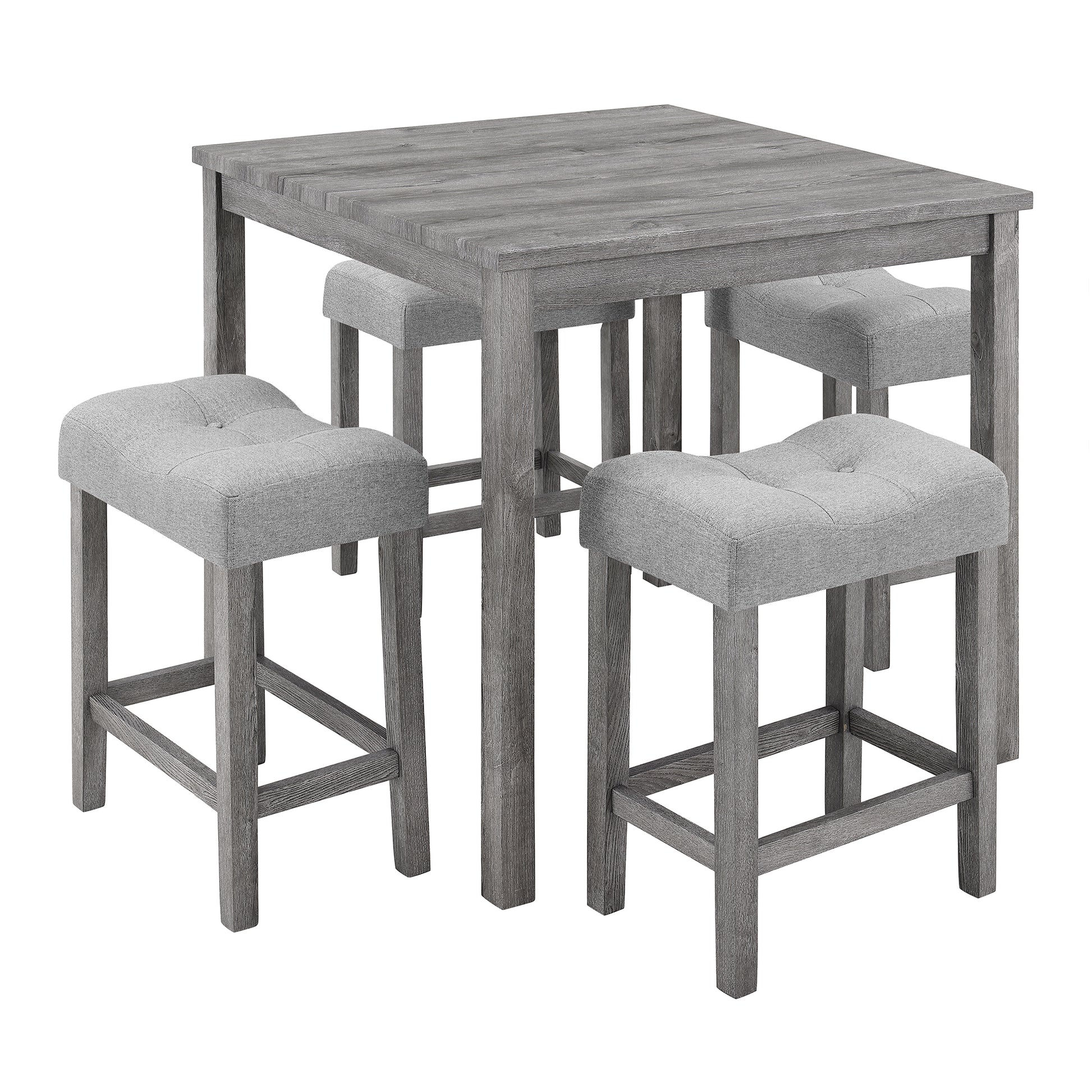 Dining Table, Bar Table And Chairs Set, 5 Piece Dining Table Set, Industrial Breakfast Table Set, For Living Room, Dining Room, Game Room,Old Sku W1781110635 Gray Solid Wood Mdf
