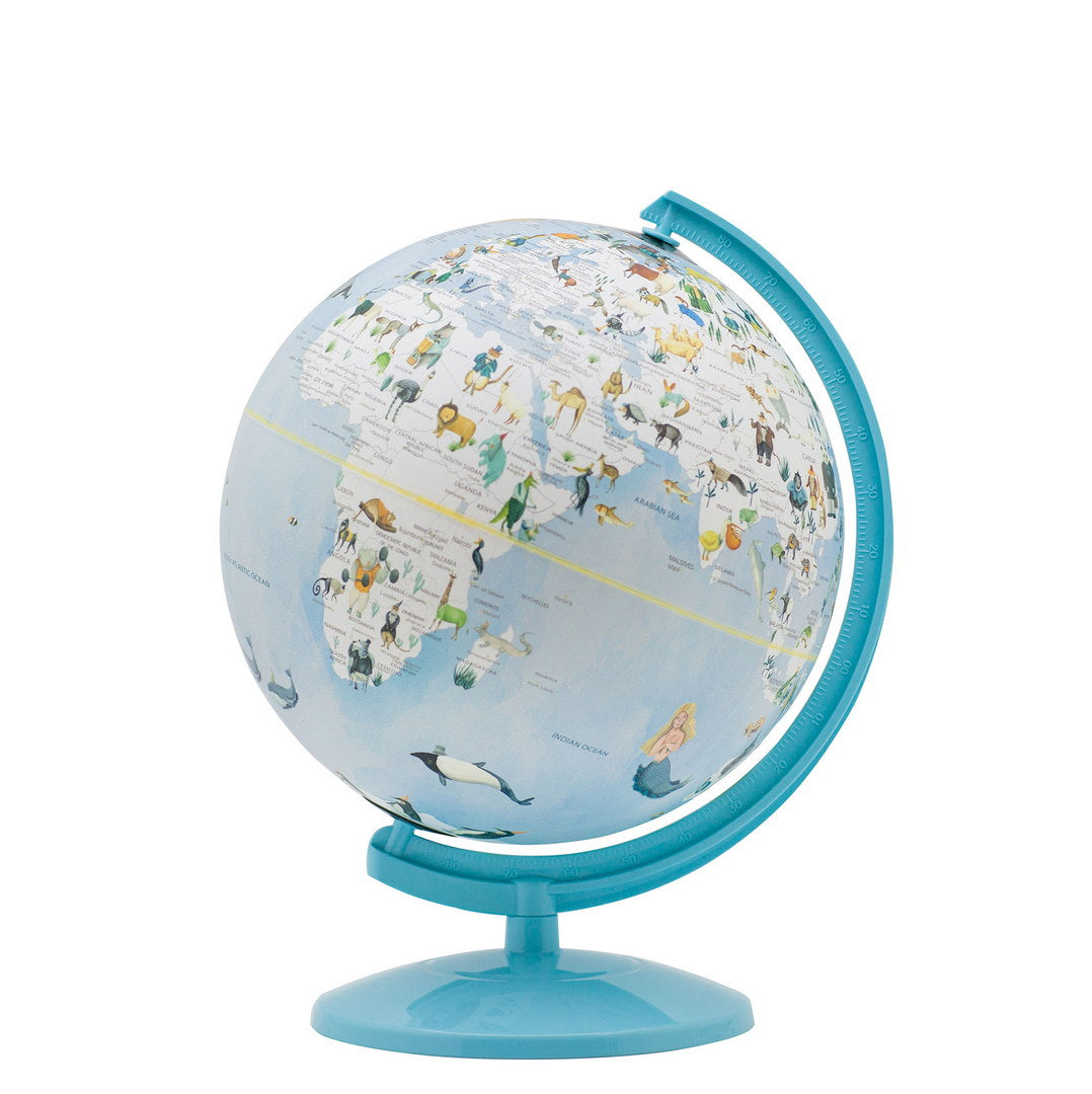 12.75" Animals Atlas World Globe Night Light Blue Acrylic