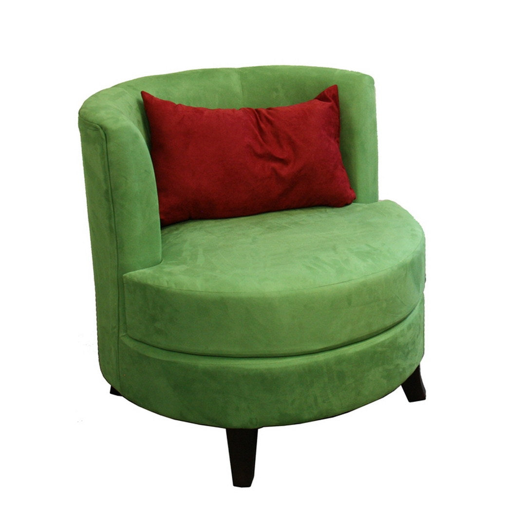 30.5" Tall Accent Chair With Pillow, Green Green Wood