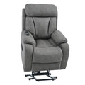 Lift Chair Recliner For Elderly Power Remote Control Recliner Sofa Relax Soft Chair Anti Skid Australia Cashmere Fabric Furniture Living Room Dark Gray Light Brown Wood Primary Living Space Heavy