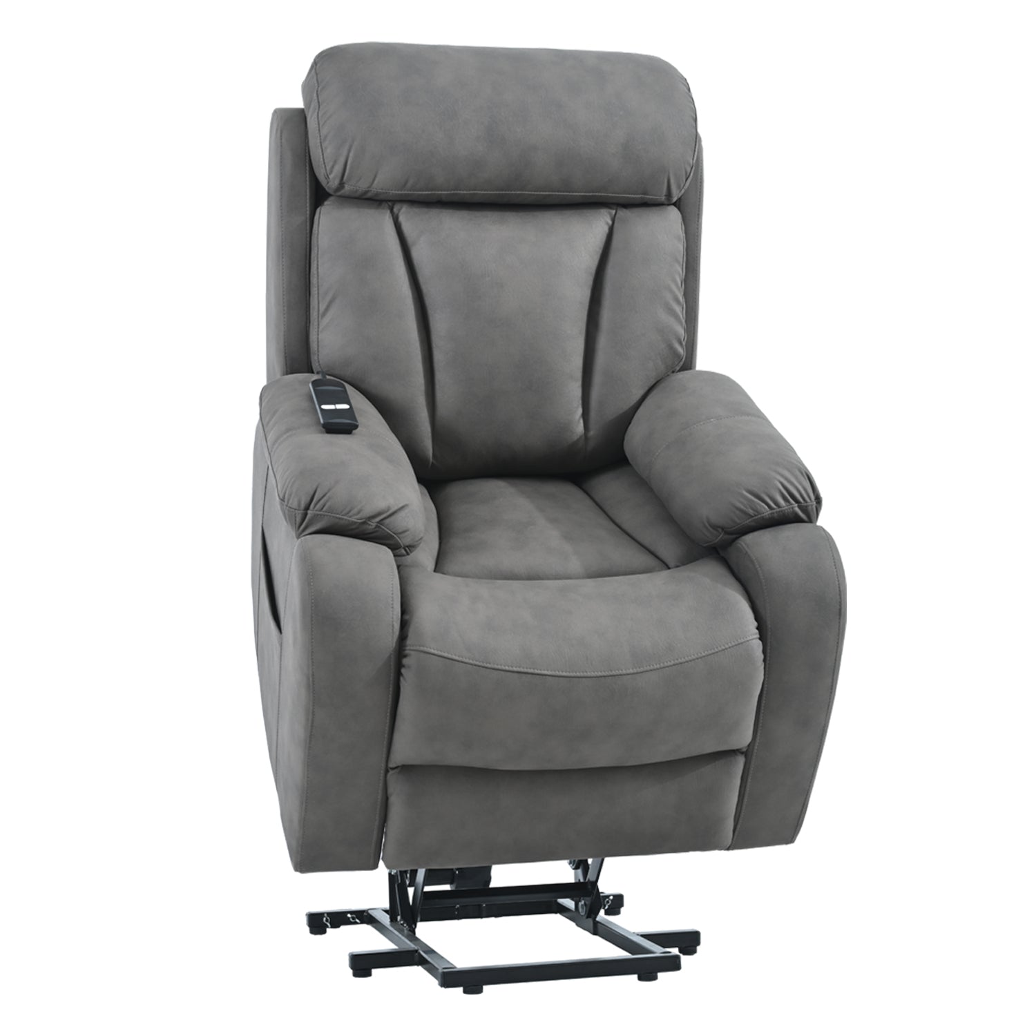Lift Chair Recliner For Elderly Power Remote Control Recliner Sofa Relax Soft Chair Anti Skid Australia Cashmere Fabric Furniture Living Room Dark Gray Light Brown Wood Primary Living Space Heavy