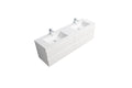 71'' Wall Mounted Double Bathroom Vanity In Gloss White With White Solid Surface Vanity Top Gloss White Wood