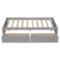 Twin Bed With 2 Drawers, Solid Wood, No Box Spring Needed ,Grey Sku:W504P149041 Twin Grey Pine