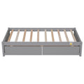 Twin Bed With 2 Drawers, Solid Wood, No Box Spring Needed ,Grey Sku:W504P149041 Twin Grey Pine
