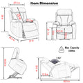 Lift Chair Recliner For Elderly Power Remote Control Recliner Sofa Relax Soft Chair Anti Skid Australia Cashmere Fabric Furniture Living Room Dark Gray Light Brown Wood Primary Living Space Heavy