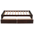 Twin Bed With 2 Drawers, Solid Wood, No Box Spring Needed ,Espresso Old Sku:W50441670 Twin Espresso Pine