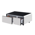 Modern Smart Coffee Table With Built In Fridge, Outlet Protection,Wireless Charging, Mechanical Temperature Control, Power Socket, Usb Interface And Ice Water Interface, White White Built In Outlets Or Usb Primary Living Space Luxury,Modern Freestanding