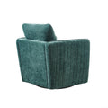 Upholstered 360 Degree Swivel Chair Green Polyester