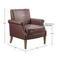 Faux Leather Accent Arm Chair Brown Polyester