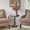 Pedestal Accent Table Bronze Wood