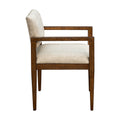Upholstered Dining Chairs With Arms Set Of 2 Beige Polyester