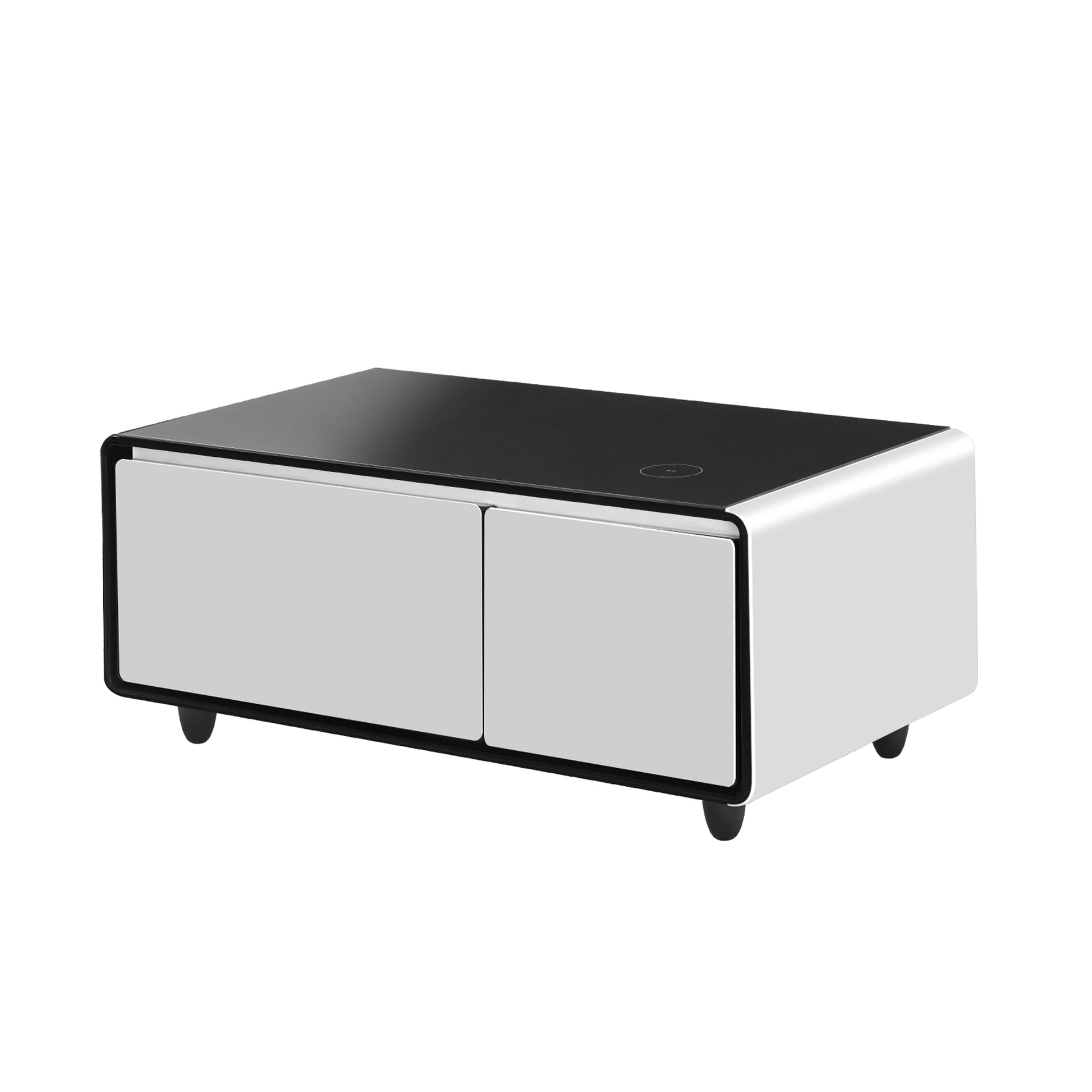 Modern Smart Coffee Table With Built In Fridge, Outlet Protection,Wireless Charging, Mechanical Temperature Control, Power Socket, Usb Interface And Ice Water Interface, White White Built In Outlets Or Usb Primary Living Space Luxury,Modern Freestanding