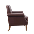 Faux Leather Accent Arm Chair Brown Polyester