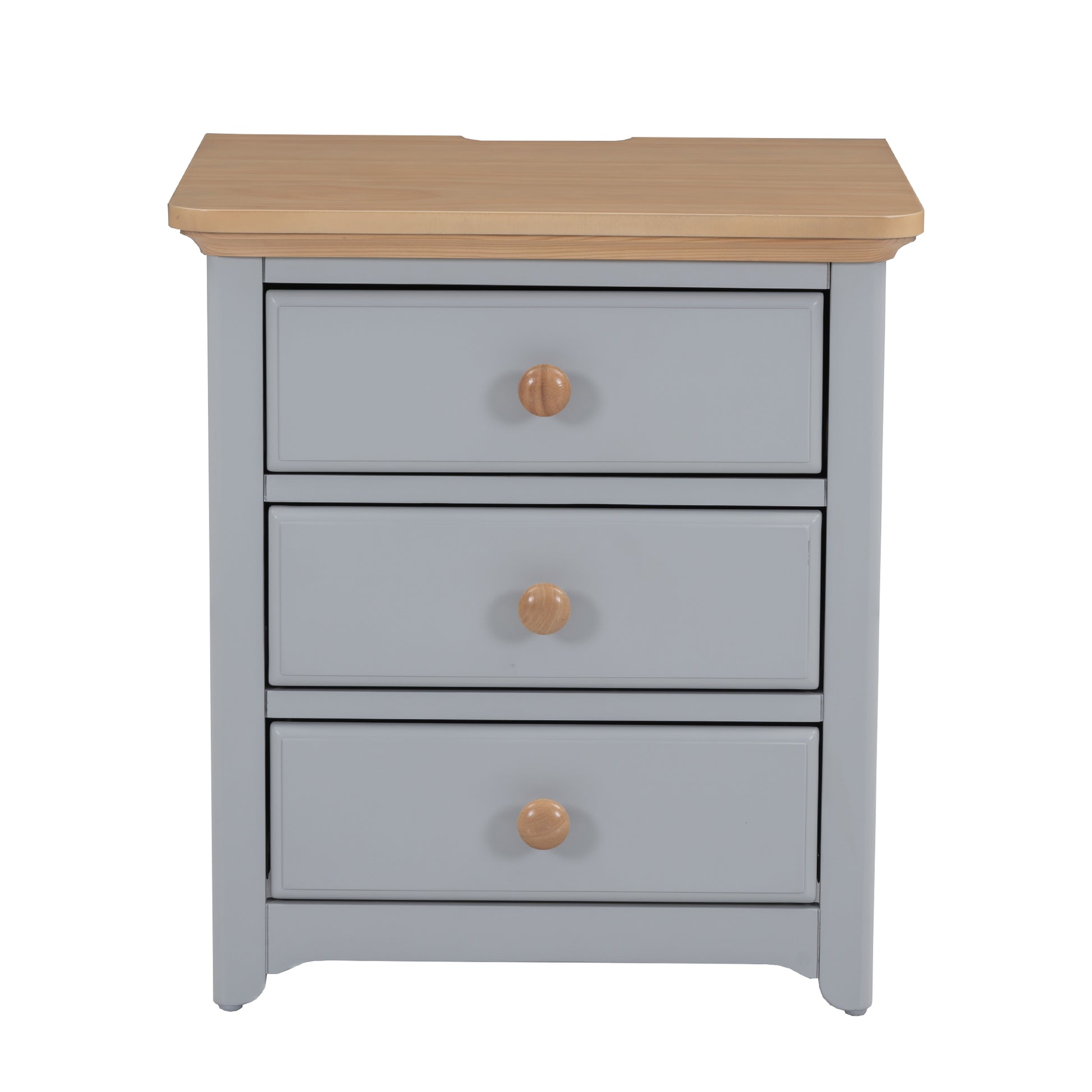 3 Pieces Bedroom Sets Queen Size Platform Bed With Nightstand Usb Charging Ports And Storage Chest,Gray Natrual Gray Solid Wood