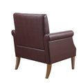 Faux Leather Accent Arm Chair Brown Polyester
