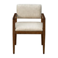 Upholstered Dining Chairs With Arms Set Of 2 Beige Polyester
