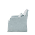 Skirted Swivel Chair Light Blue Polyester