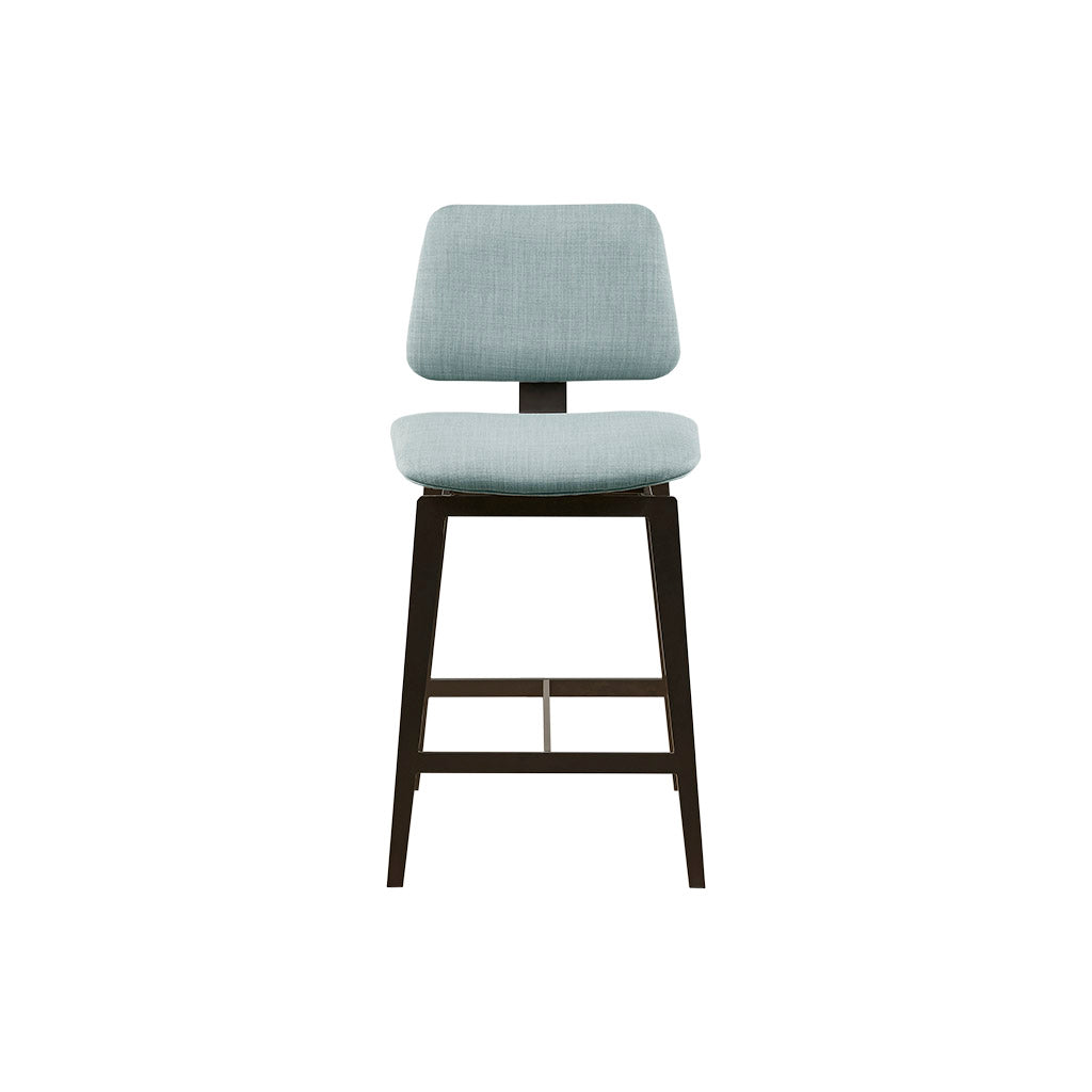 Armless 360 Degree Swivel Counter Stool 25"H Dusty Blue Polyester