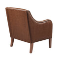Faux Leather Accent Chair Brown Polyester
