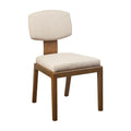 Armless Upholstered Dining Chair Set Of 2 Tan Polyester