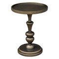 Pedestal Accent Table Bronze Wood