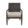 Handcrafted Seagrass Back Armchair With Removable Seat Cushion And Back Pillow Brown Polyester