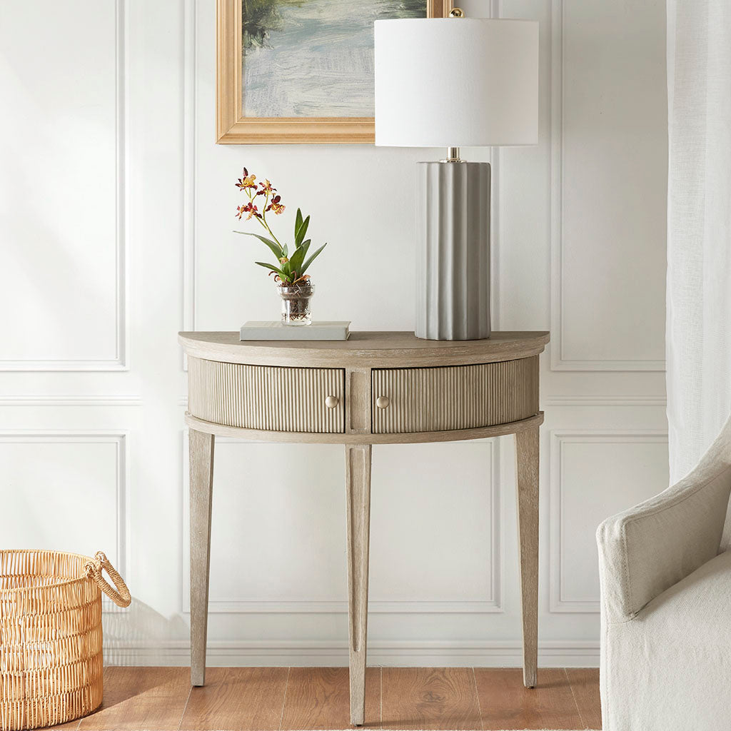 Storage Console Table 31"W Reclaimed Wheat Wood