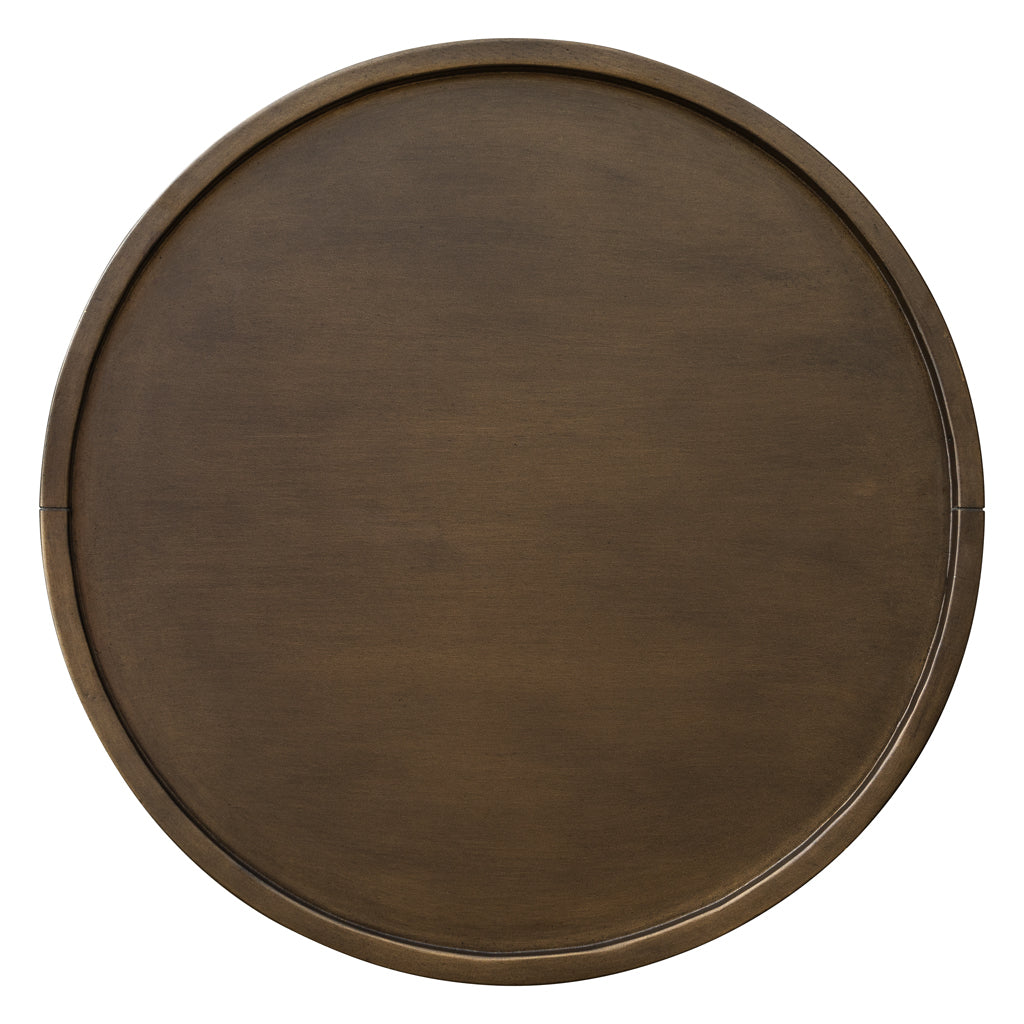 Pedestal Accent Table Bronze Wood