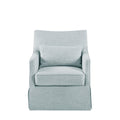 Skirted Swivel Chair Light Blue Polyester