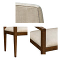Upholstered Dining Chairs With Arms Set Of 2 Beige Polyester