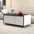 Modern Smart Coffee Table With Built In Fridge, Outlet Protection,Wireless Charging, Mechanical Temperature Control, Power Socket, Usb Interface And Ice Water Interface, White White Built In Outlets Or Usb Primary Living Space Luxury,Modern Freestanding