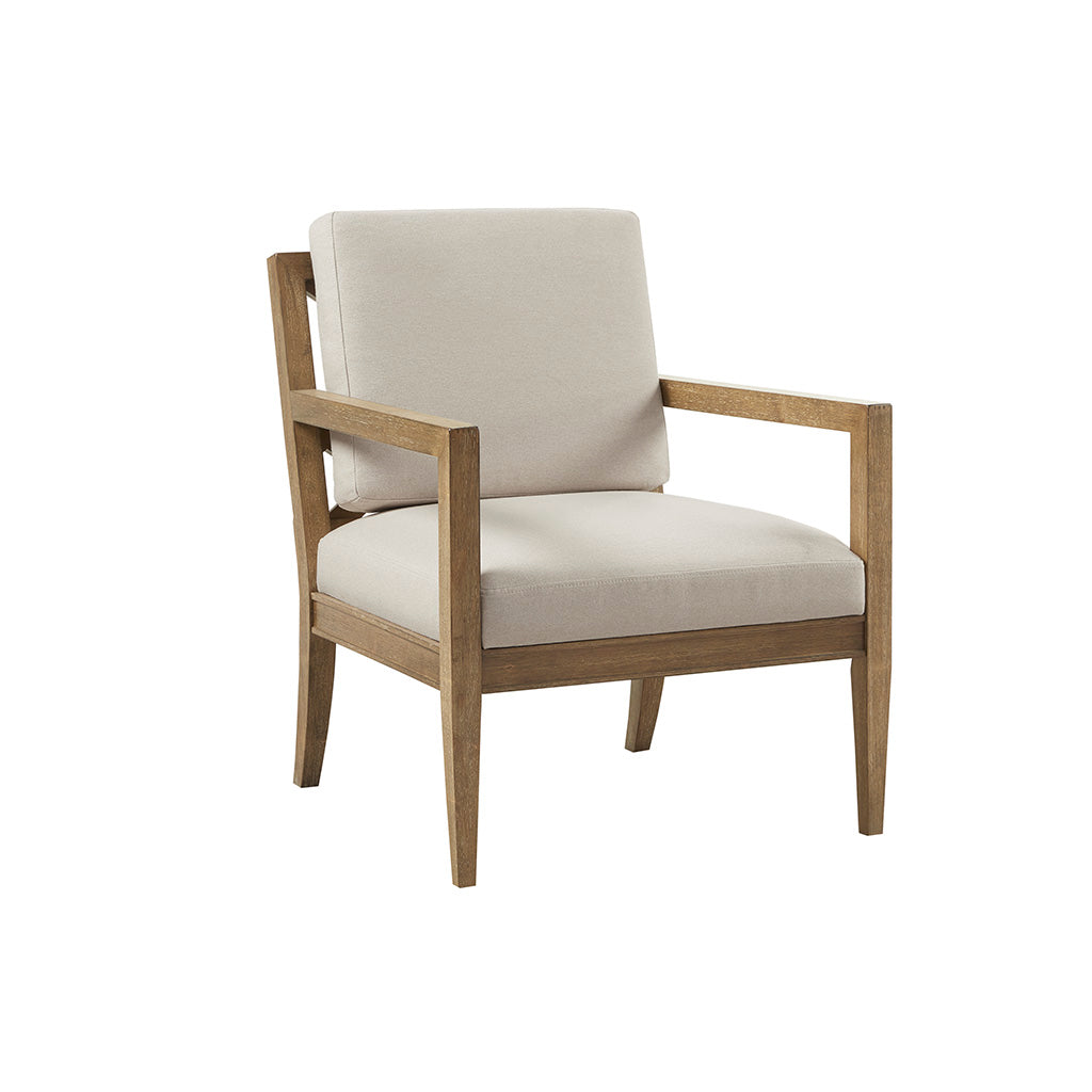 Upholstered Accent Armchair Ivory Polyester
