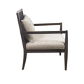 Handcrafted Seagrass Back Armchair With Removable Seat Cushion And Back Pillow Brown Polyester