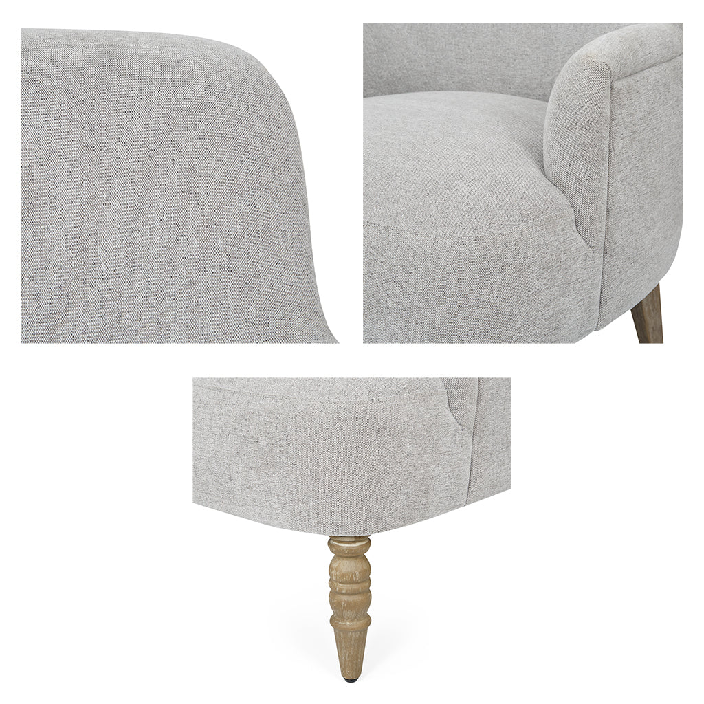 Upholstered Accent Chair Light Grey Polyester