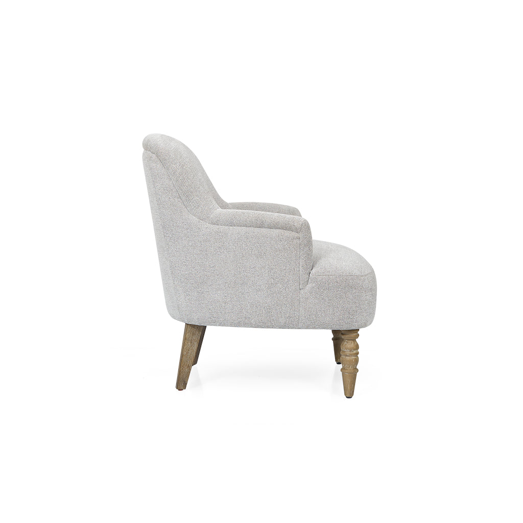 Upholstered Accent Chair Light Grey Polyester