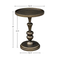 Pedestal Accent Table Bronze Wood