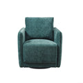 Upholstered 360 Degree Swivel Chair Green Polyester