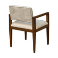 Upholstered Dining Chairs With Arms Set Of 2 Beige Polyester